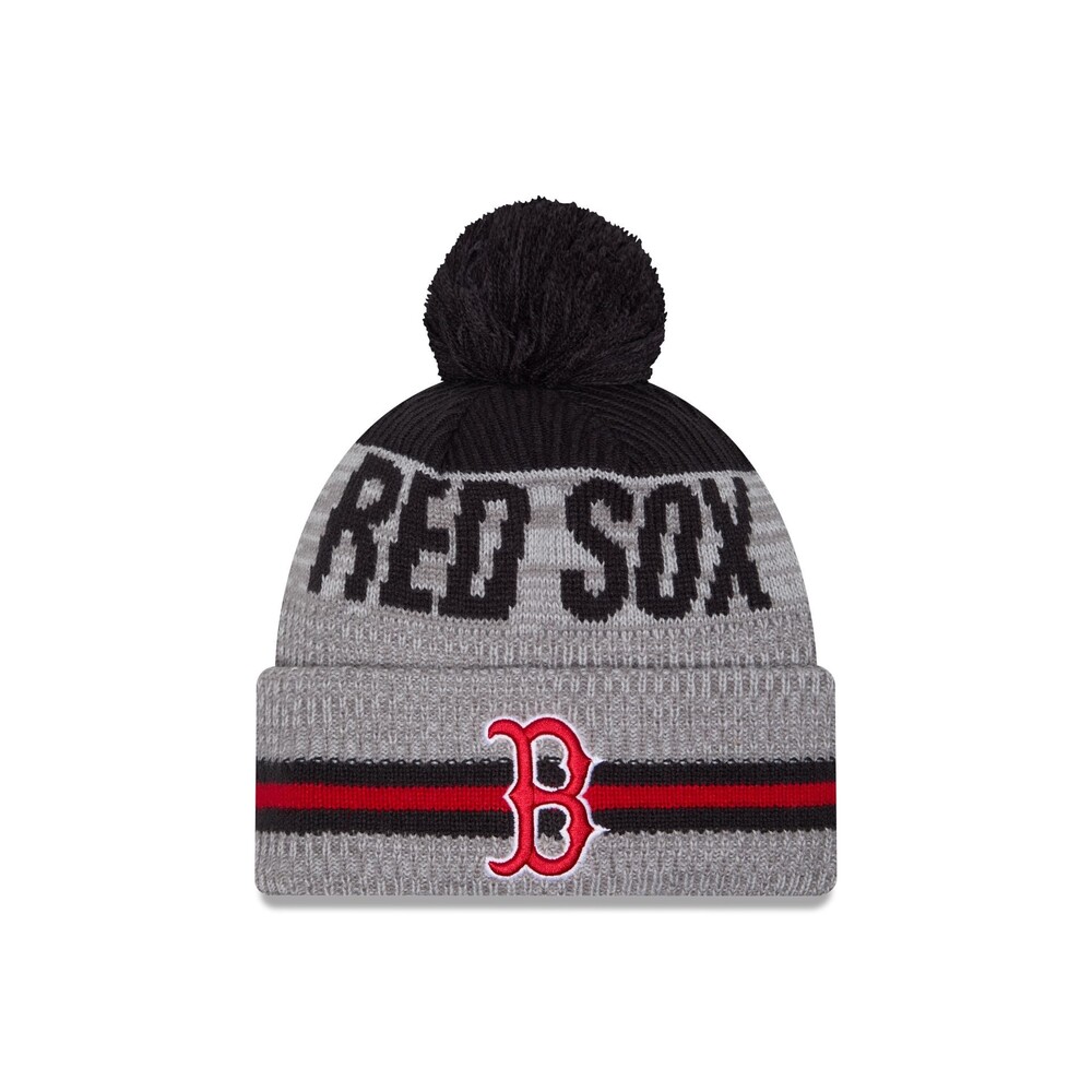 New Era Boston Red Sox Runner Pom Knit Hat - One Size
